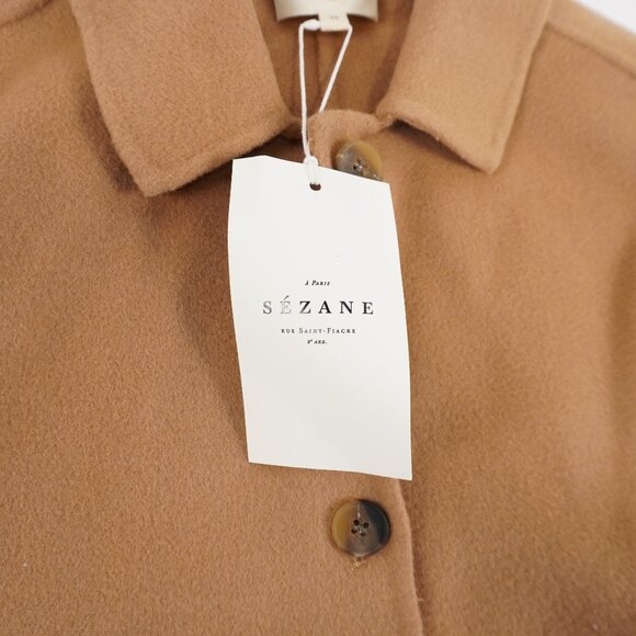 Sezane Mia Wool Button-Up Jacket In Light Camel - Women's Size US 2 - NWT - Picture 8 of 9